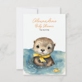 Schattige Otter Genderneutraal Baby shower Dank u Bedankkaart (Achterkant)