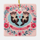Schattige Otter grap Keramisch Ornament (Voorkant)
