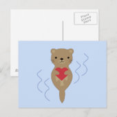 Schattige Otter Hugging a Heart Briefkaart (Voorkant / Achterkant)