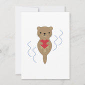 Schattige Otter Hugging a Heart Feestdagenkaart (Voorkant)