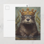Schattige otter in een kroon briefkaart (Voorkant / Achterkant)