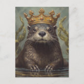 Schattige otter in een kroon briefkaart (Voorkant)