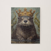 Schattige otter in een kroon legpuzzel (Verticaal)