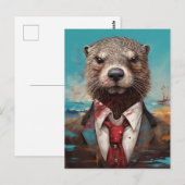 Schattige Otter in een pak Briefkaart (Voorkant / Achterkant)