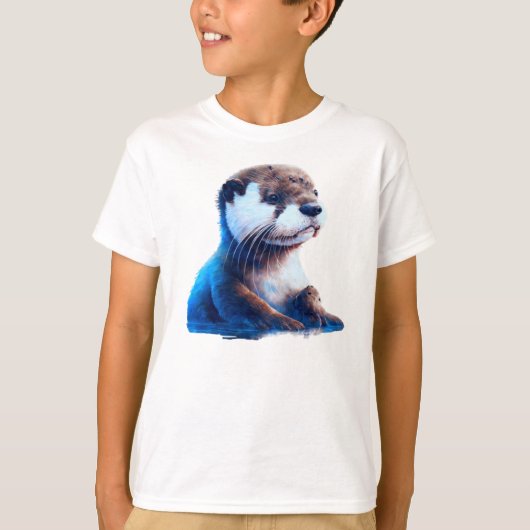 Schattige otter in het water t-shirt (Voorkant)