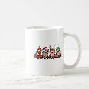 Schattige Otter Kerst Pyjama Grappige Kerst Lichtj Koffiemok
