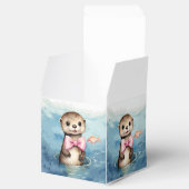 Schattige Otter Meisje Baby shower Favor Box Bedankdoosjes (Geopend)