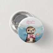 Schattige Otter Meisje Baby shower Ronde Button 3,2 Cm (Voorkant /achterkant)