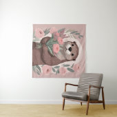 Schattige otter met bloemen wandkleed (In Situ (horizontaal))