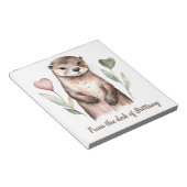 Schattige otter met hartbloemen notitieblok (Schuin)