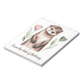Schattige otter met hartbloemen notitieblok (Linkerzijde)