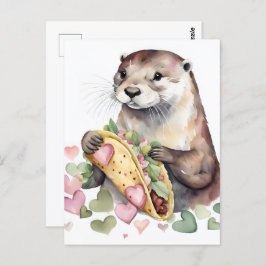 Schattige otter met taco briefkaart