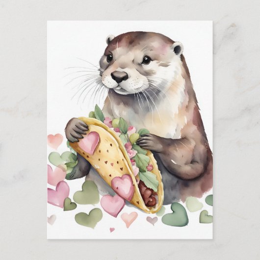 Schattige otter met taco briefkaart (Voorkant)