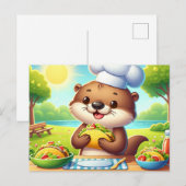 Schattige otter met taco's briefkaart (Voorkant / Achterkant)