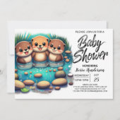 Schattige Otter Online Baby shower Kaart (Voorkant)