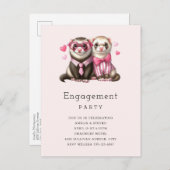 Schattige Otter-paar in een liefdesverlovingsfeest Uitnodiging Briefkaart (Voorkant / Achterkant)