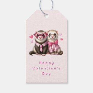 Schattige Otter Paar in Liefde Valentijnsdag Cadeaulabel