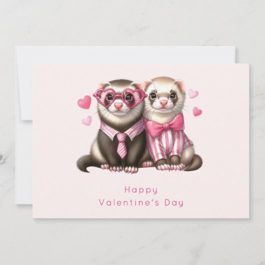 Schattige Otter Paar in Liefde Valentijnsdag Feestdagenkaart (Voorkant)