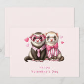 Schattige Otter Paar in Liefde Valentijnsdag Feestdagenkaart (Voorkant / Achterkant)