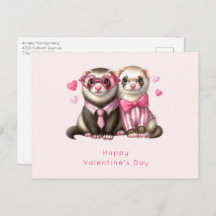 Schattige Otter Paar in Liefde Valentijnsdag