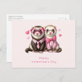 Schattige Otter Paar in Liefde Valentijnsdag Feestdagenkaart