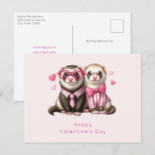 Schattige Otter Paar in Liefde Valentijnsdag Feestdagenkaart