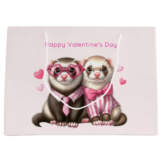 Schattige Otter Paar in Liefde Valentijnsdag Groot Cadeauzakje (Voorkant)