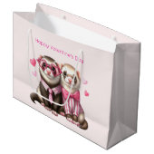 Schattige Otter Paar in Liefde Valentijnsdag Groot Cadeauzakje (Voorkant Gekanteld)