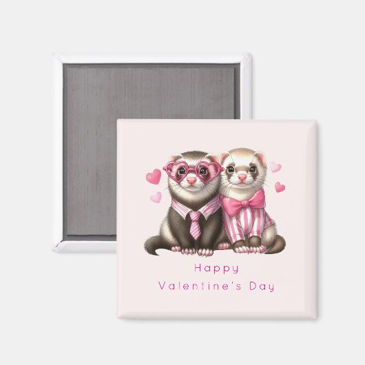 Schattige Otter Paar in Liefde Valentijnsdag Magneet (Voorkant / Achterkant)