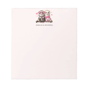 Schattige Otter Paar in Liefde Valentijnsdag Notitieblok