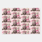 Schattige Otter-paar in liefdespatroon Inpakpapier Vel (Voorkant)