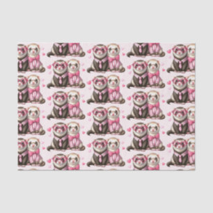 Schattige Otter-paar in liefdespatroon Tissuepapier