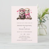 Schattige Otter Paar In Love Wedding Kaart (Staand voorkant)