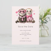 Schattige Otter Paar In Love Wedding Save The Date (Staand voorkant)