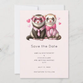 Schattige Otter Paar In Love Wedding Save The Date