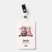 Schattige otter paar verliefd badge (Voorzijde met clip)