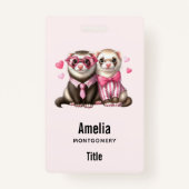 Schattige otter paar verliefd badge (Voorkant)