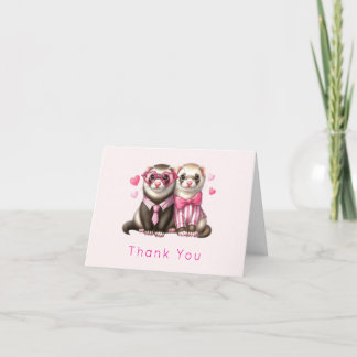 Schattige otter paar verliefd bedankkaart