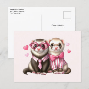 Schattige otter paar verliefd briefkaart