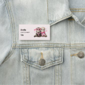 Schattige otter paar verliefd naamplaatje (In situ)