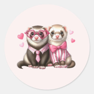 Schattige otter paar verliefd ronde sticker
