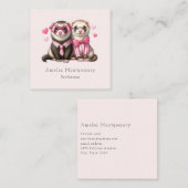 Schattige otter paar verliefd vierkante visitekaartje (Voorkant / Achterkant)