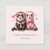 Schattige otter paar verliefd vierkante visitekaartje (Voorkant)