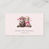 Schattige otter paar verliefd visitekaartje (Voorkant)