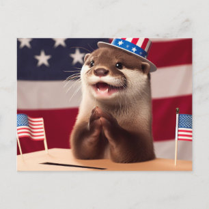 Schattige Otter Patriottische Stemmen Stembus Briefkaart