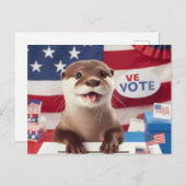 Schattige Otter Patriottische Stemming Briefkaart (Voorkant / Achterkant)