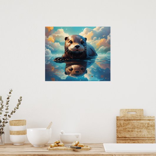 Schattige otter poster (Keuken)