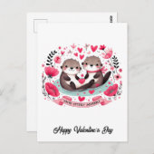Schattige Otter pun Valentijn Briefkaart (Voorkant / Achterkant)