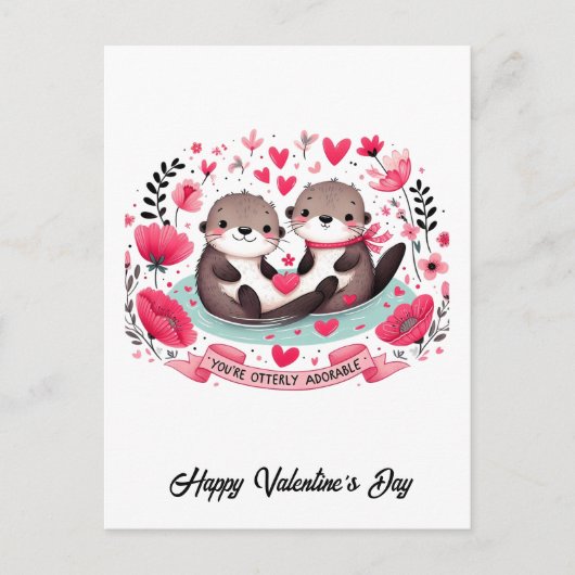 Schattige Otter pun Valentijn Briefkaart (Voorkant)