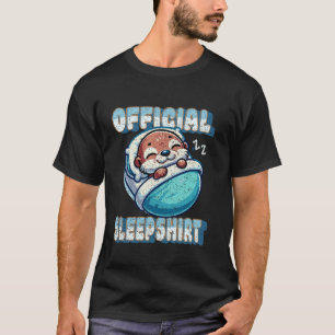 Schattige Otter Slaapkussen Officiële Slaap Shirt
